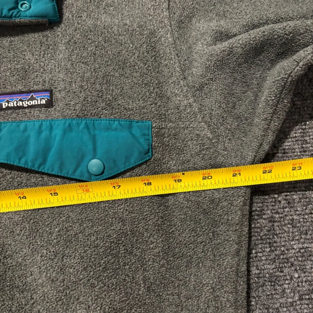 Patagonia Synchilla Snap-T Fleece Pullover Grey Teal Mens Small